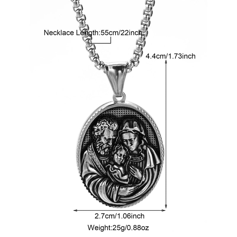 Modern Style Classic Style Portrait Cross Solid Color 304 Stainless Steel 18K Gold Plated Round Pendant Necklace