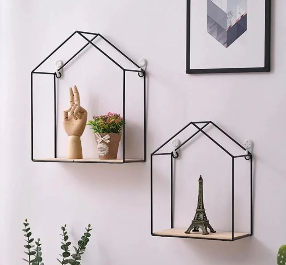 Hut Style Wall Shelf For Wall Decoration