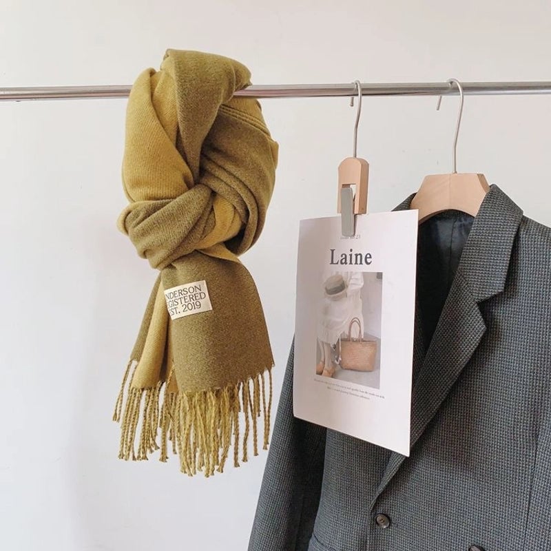 Ruibei Dandelion Cashmere Scarf Winter Thickened  Versatile Women's Warm Gift Double-sided Scarf