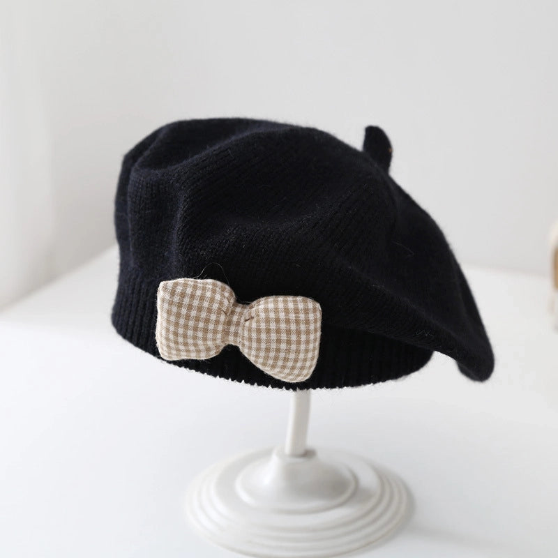 Children Unisex Cute Sweet Solid Color Beret Hat
