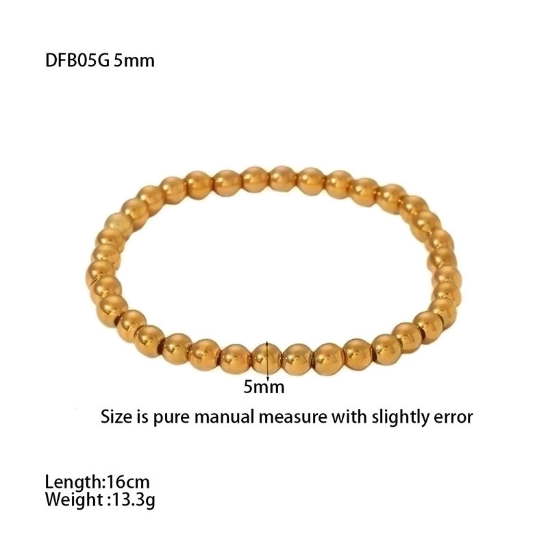 Solid Color 304 Stainless Steel 18K Gold Plated Stainless Steel Bracelets In Bulk