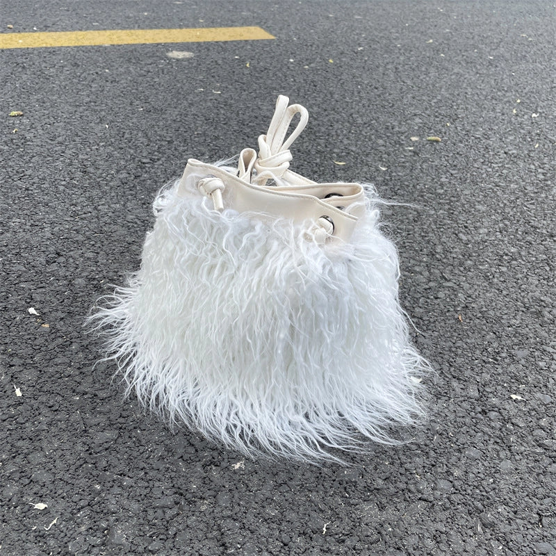 Women's Medium All Seasons Plush Basic Bucket Bag