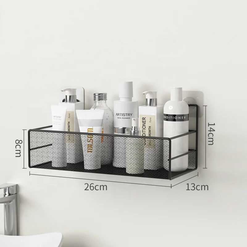 Adhesive Toilet Shelves Organizer Shelf Storage Wall Mounted Metal Bathroom Rack Shower Corner Shelf