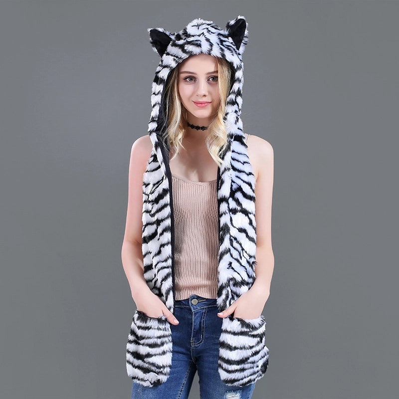 Unisex Fashion Solid Color Imitation Fur Winter Scarves