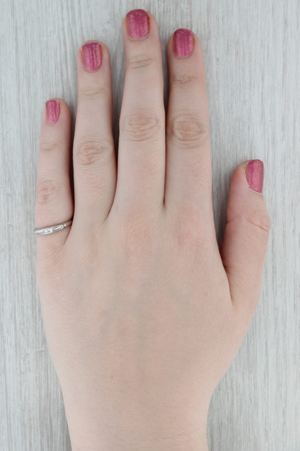 0.12ctw Diamond Wedding Band Platinum Size 5.75 Stackable Ring