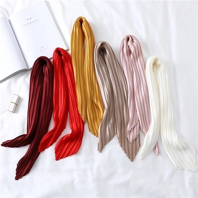 Women's Elegant Solid Color Satin Silk Scarves