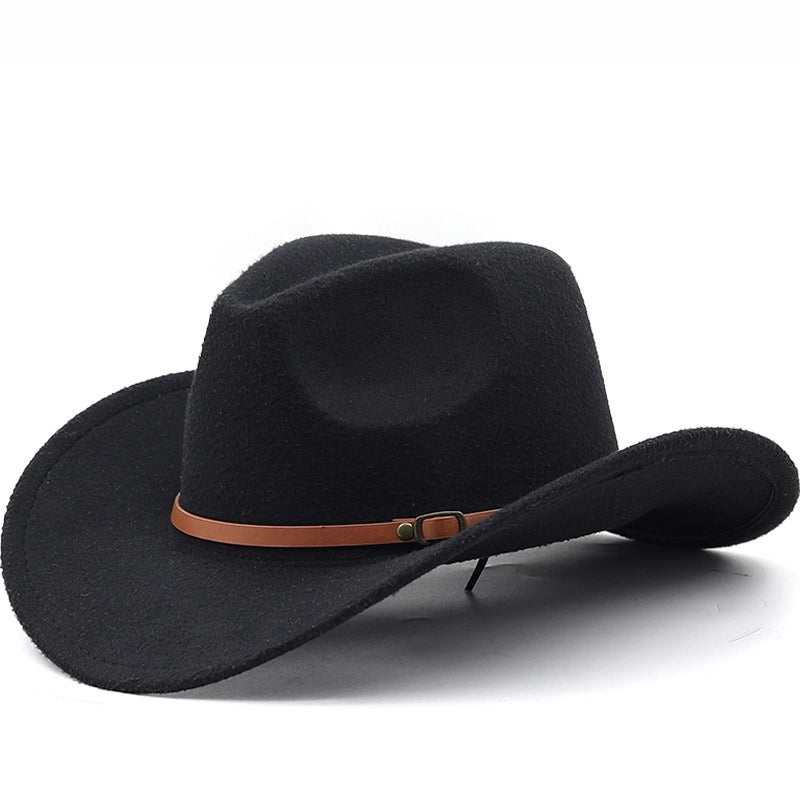 New Western Cowboy Hat Felt Hat Ethnic Style Men And Women Tibetan Tibetan Edge Hat