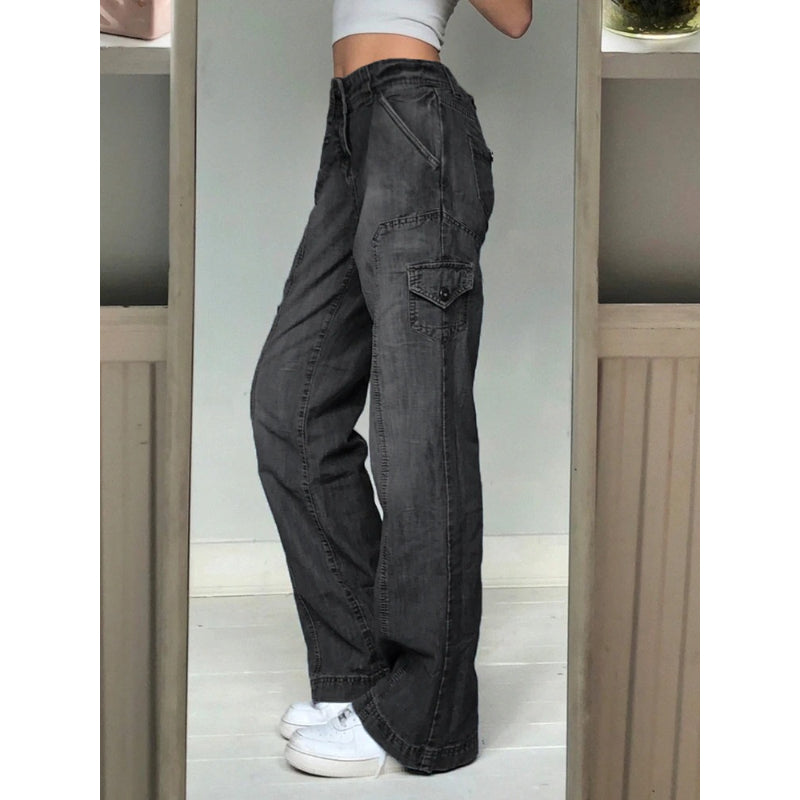 Patchwork Streetwear Baggy Jeans For Women