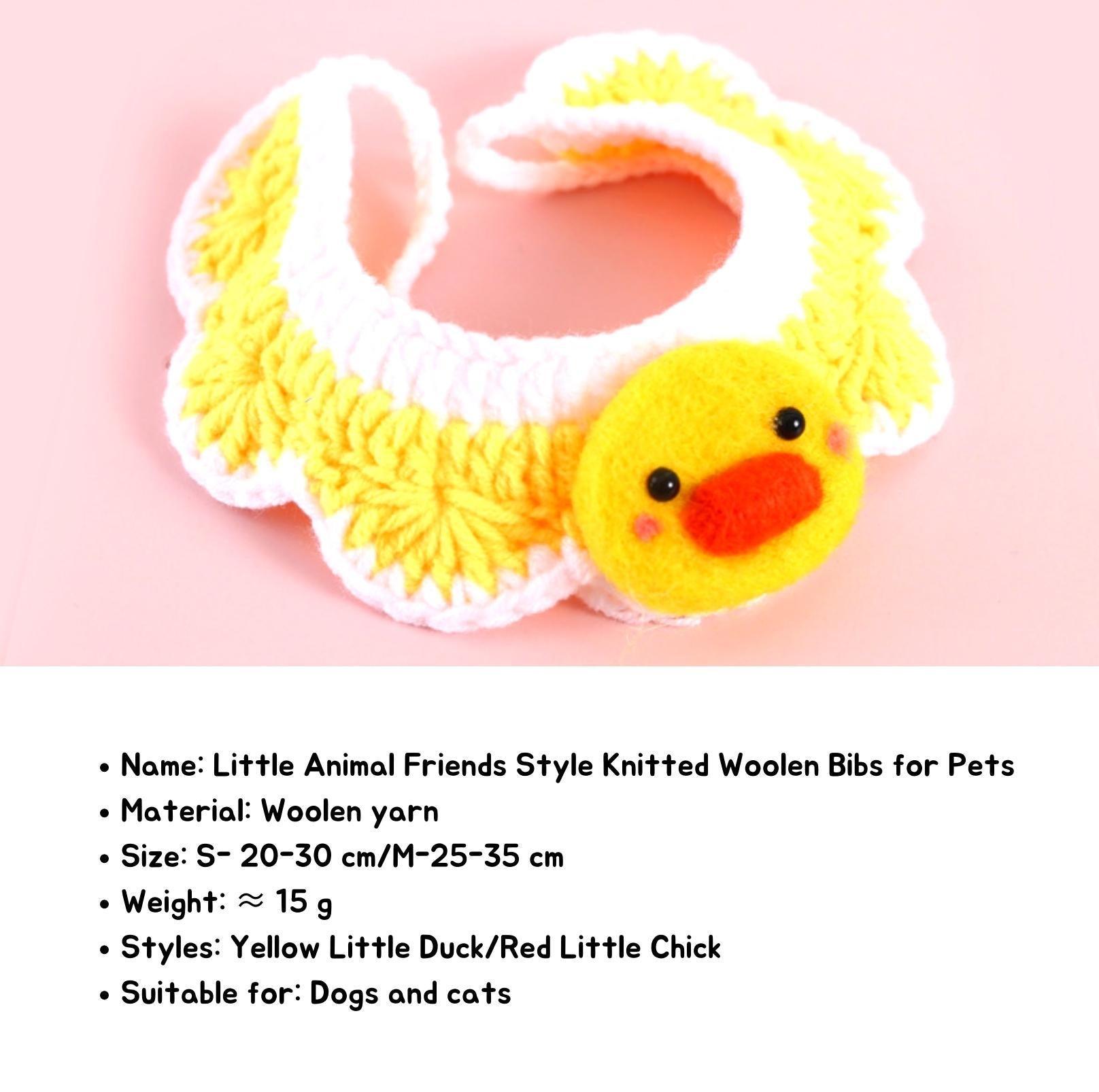 Little Animal Friends Style Knitted Woolen Bibs for Pets