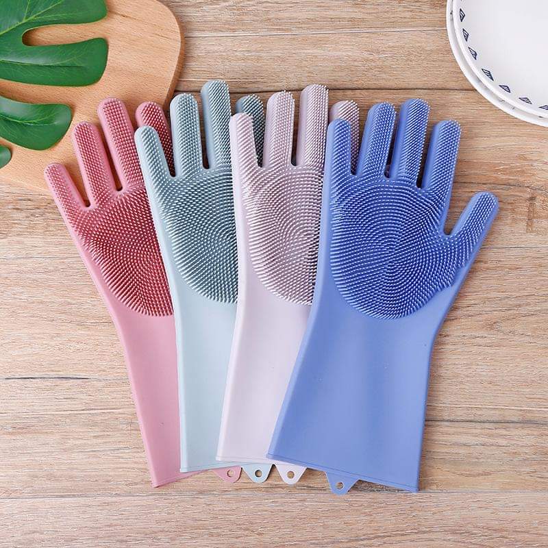 SILICONE DISH WASHING GLOVES ( Pair )