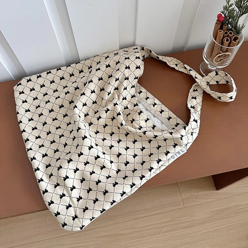 Niche Canvas Bag For Women 2024 New Summer Design Sense High Quality Artistic Floral Canvas Bag