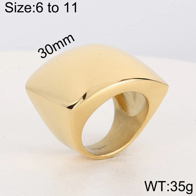 Vintage Style Geometric 304 Stainless Steel 18K Gold Plated Stainless Steel Rings