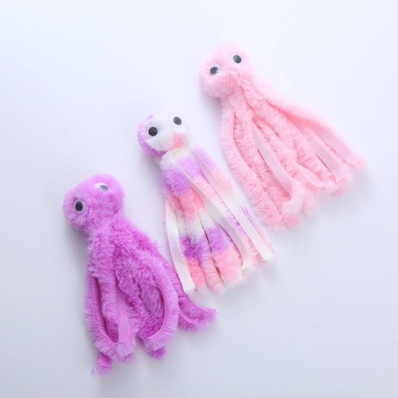 New Cat Toy Octopus Funny Cat Stick Kitten Kitten Molar Bite-resistant Self-Hi Relieving Stuffy Bite Pet Toy