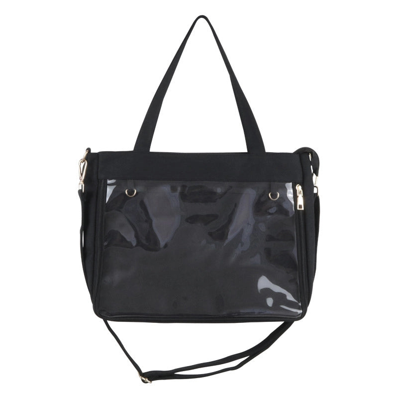 Women's Medium PVC Solid Color Classic Style Square Zipper Shoulder Bag