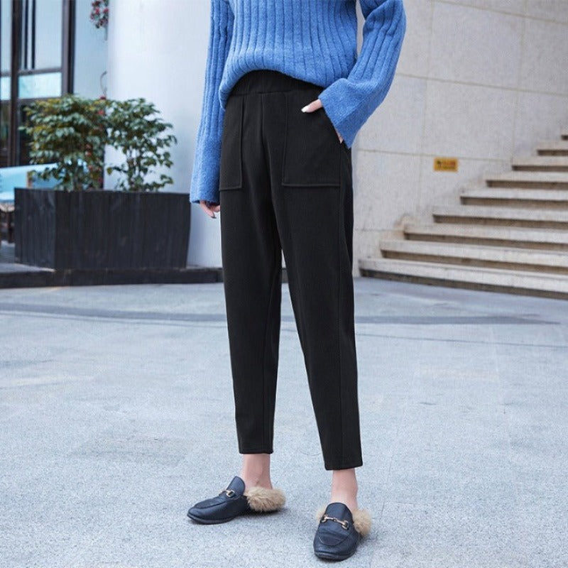 Vintage Winter Woolen Pants For Women