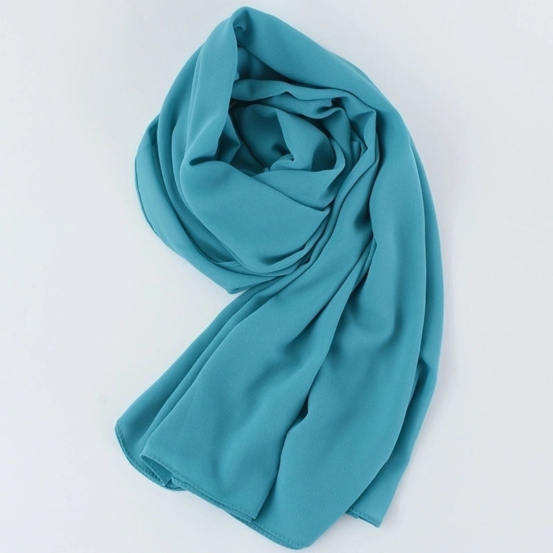 Women's Minimalist Classic Style Solid Color Satin Silk Scarf