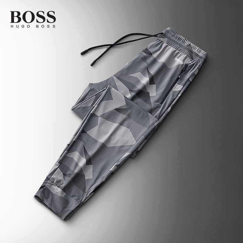 BOSS Men-s Camouflage Plus Size ice silk thin breathable loose sports casual quick-drying pants