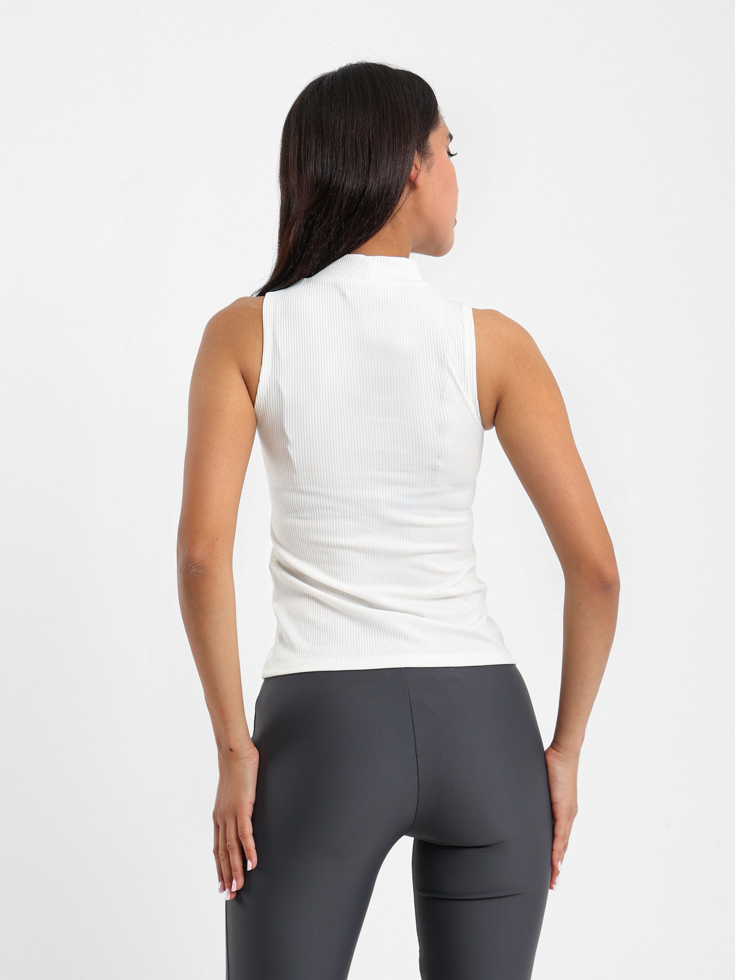Sleeveless Mock-Neck Top
