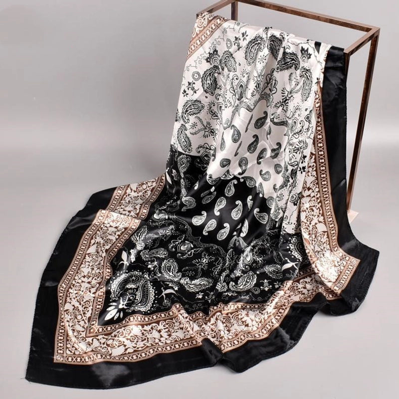 Women's Fashion Printing Satin Silk Scarves