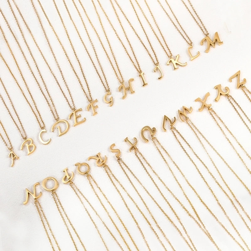 Minimalist Letter 201 Stainless Steel 18K Gold Plated Plating