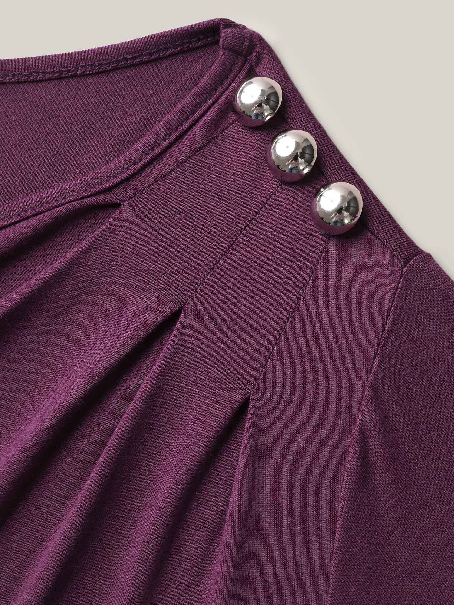 Supersoft Asymmetrical Neckline Flutter Sleeve T-Shirt