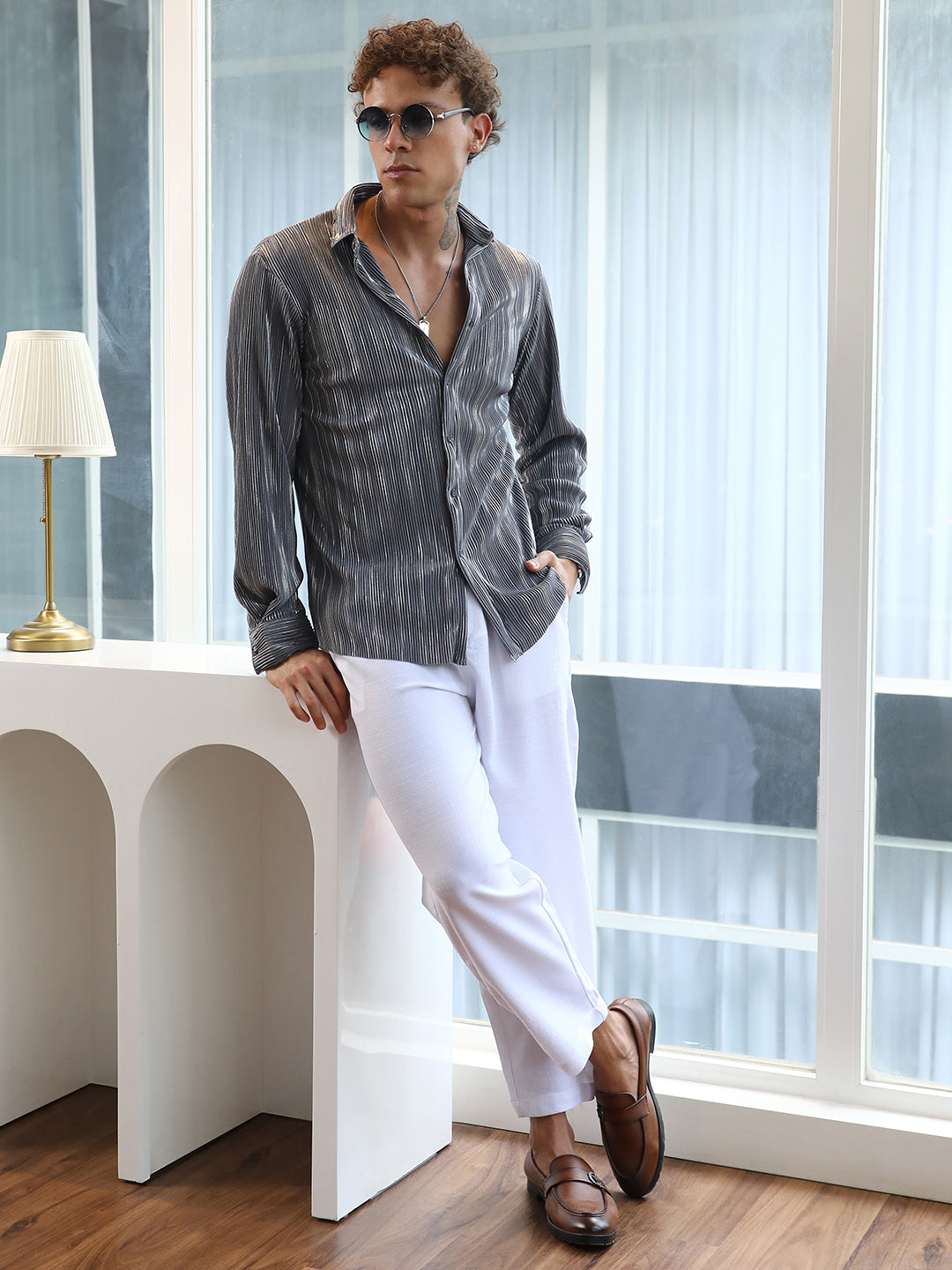 Pleat-Creased Shirt
