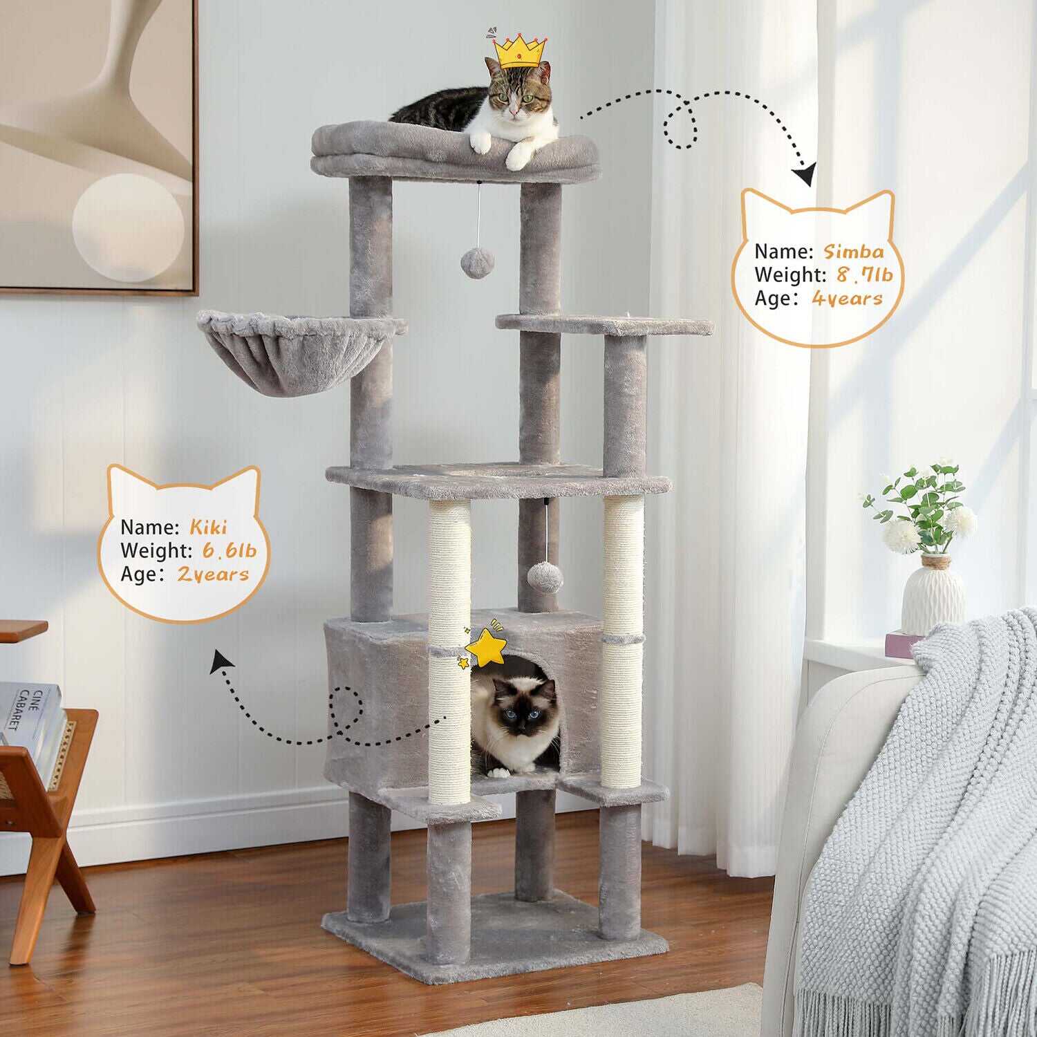 140cm Multi Level Cat Scratching Condo