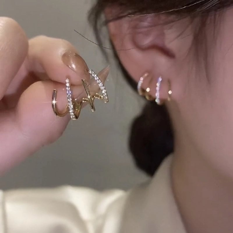 1 Pair Sweet Heart Shape Flower Butterfly Inlay Imitation Pearl Alloy Rhinestones Earrings