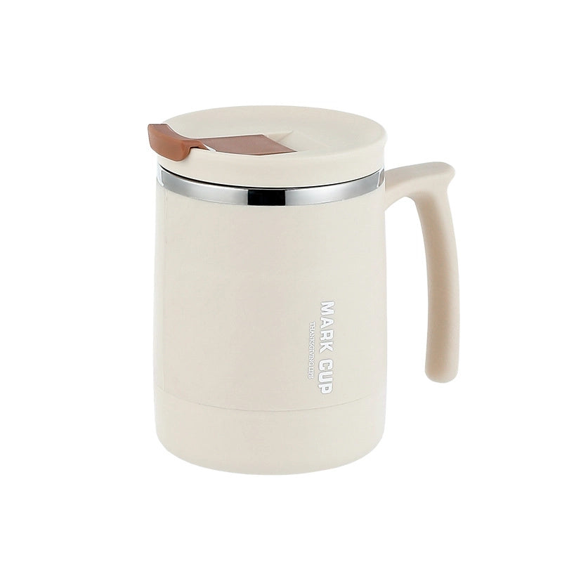 304 Stainless Steel Coffee Cup Water Cup Mug With Lid High-looking Male And Female Straw Cup With Spoon Can Be Used As LOGO