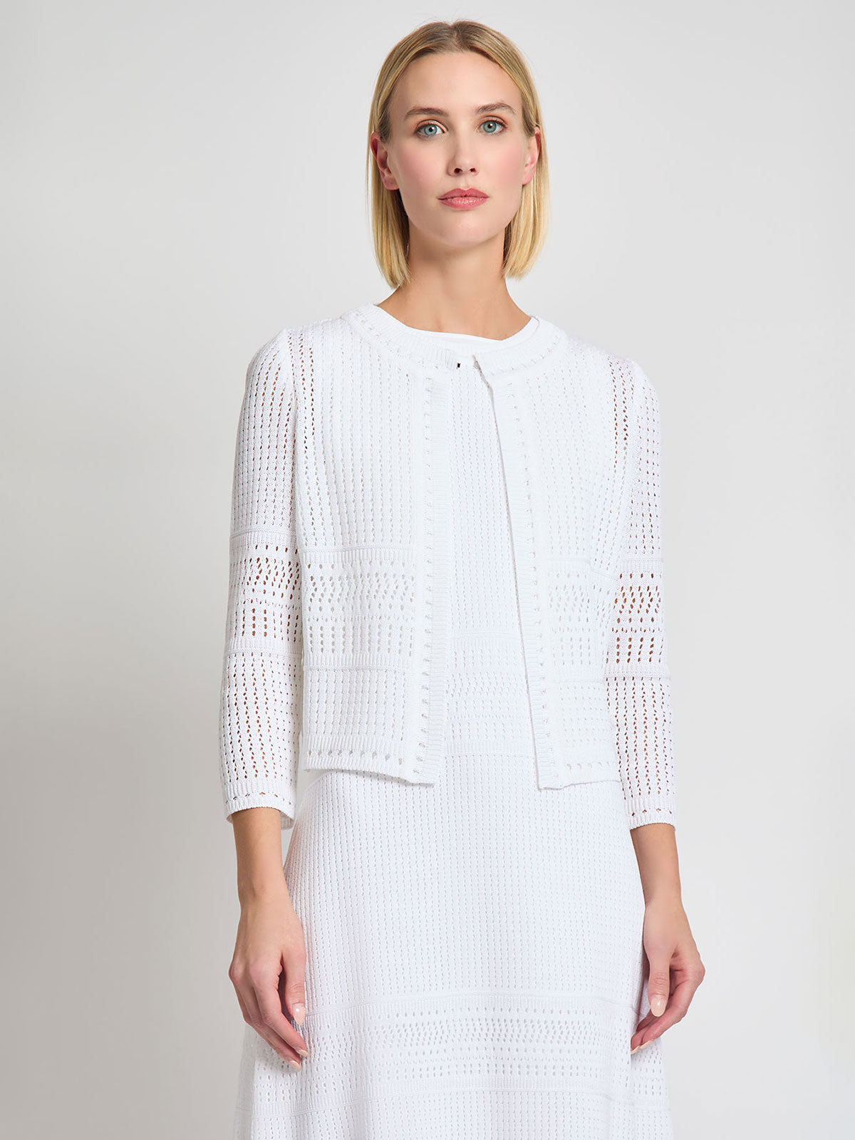 Heritage Pointelle Short Knit Jacket - Modern Fit