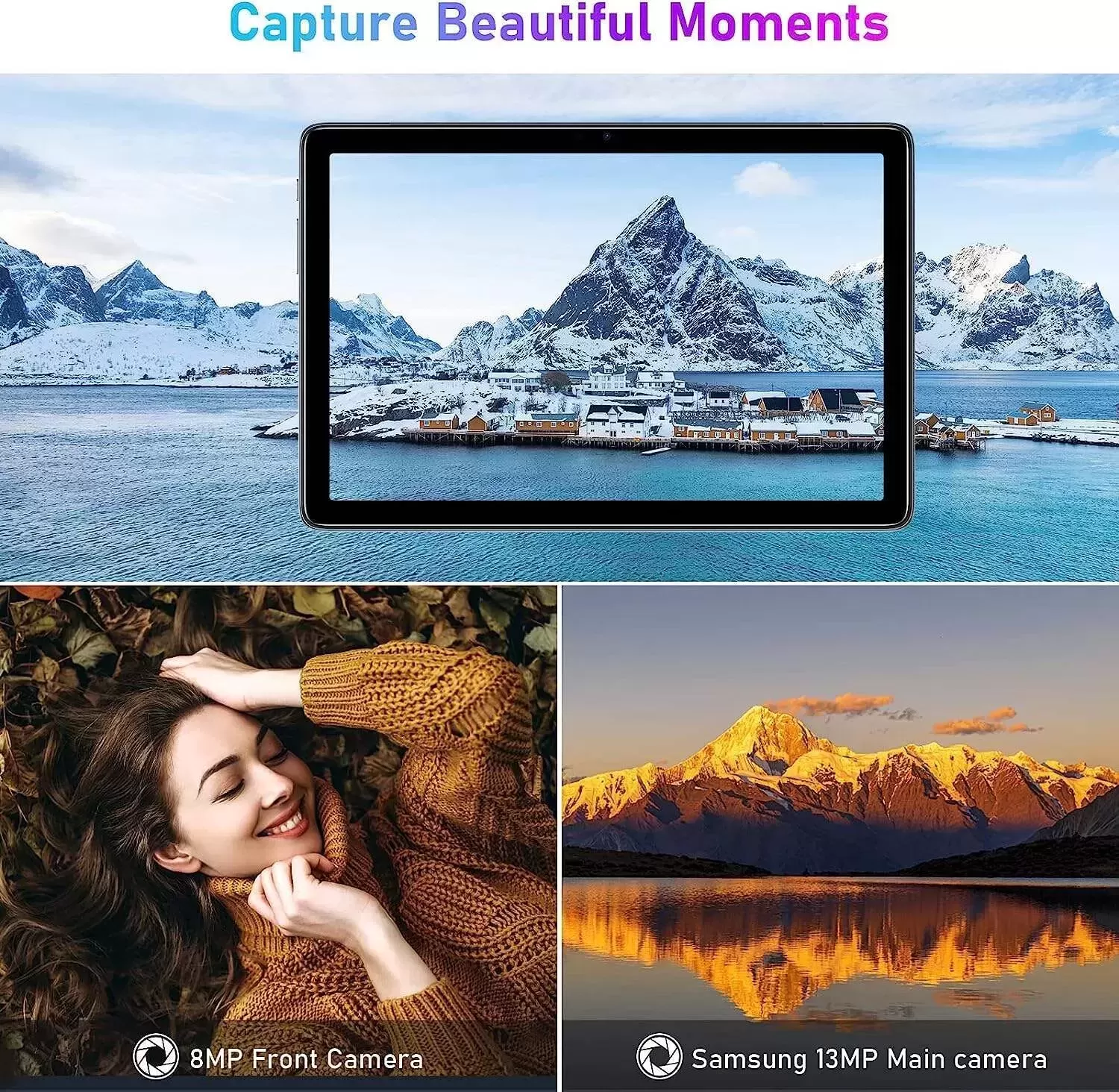 T10 Android Tablet 2K HD 10.1 inch, 15GB RAM 128GB ROM(TF 1TB), Octa-Core Android 12 OS, Battery 8300mAh, 2.4/5G WiFi&Bluetooth 5.0, 13MP+8MP Camera, TÜV Low Bluelight Tablet for Kids (Silvery)