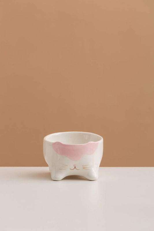 Cat Bowl Ceramic Goblet Pet Bowl Oblique Mouth Cat Bowl Animal Easy Cleaning Cute Ceramic Pet Food Bowl