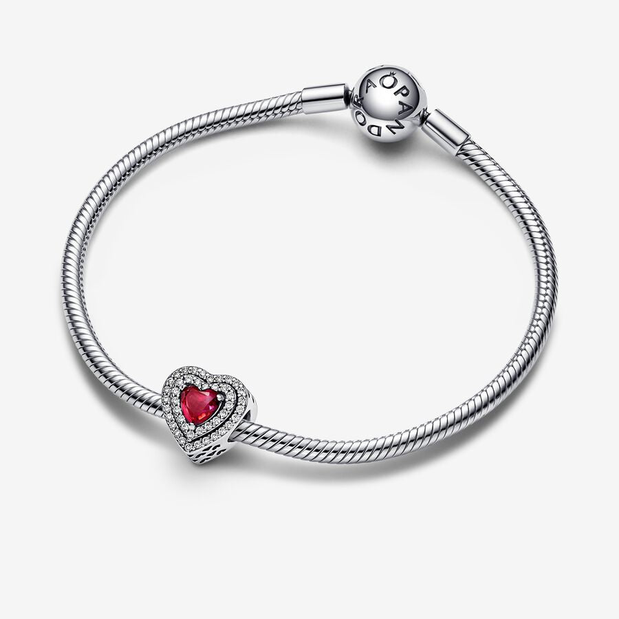 Sparkling Levelled Heart Pandora Charm