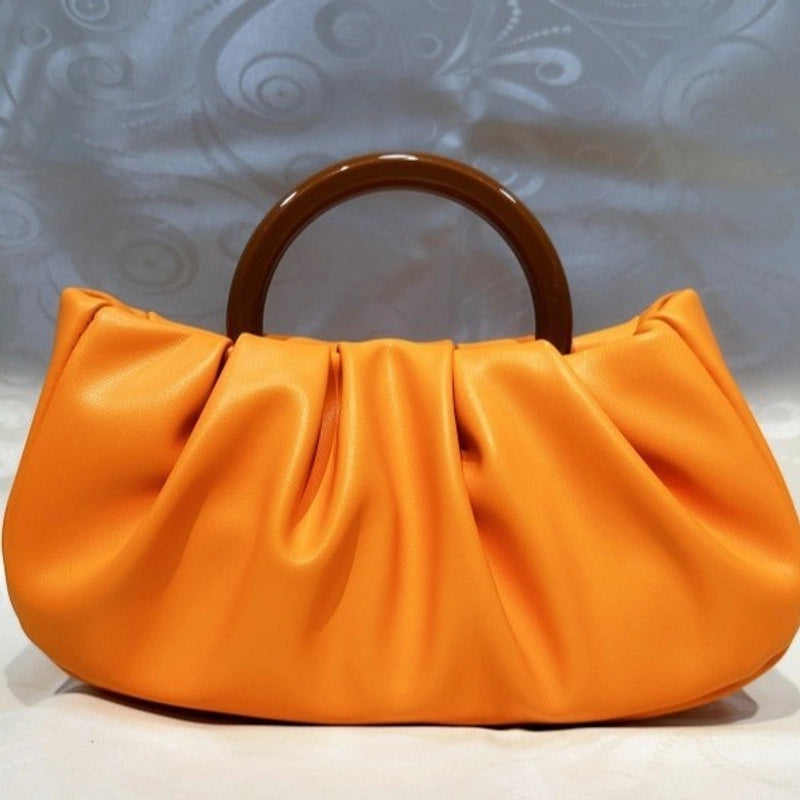 Gold Silver Green Pu Leather Solid Color Cloud Shape Evening Bags