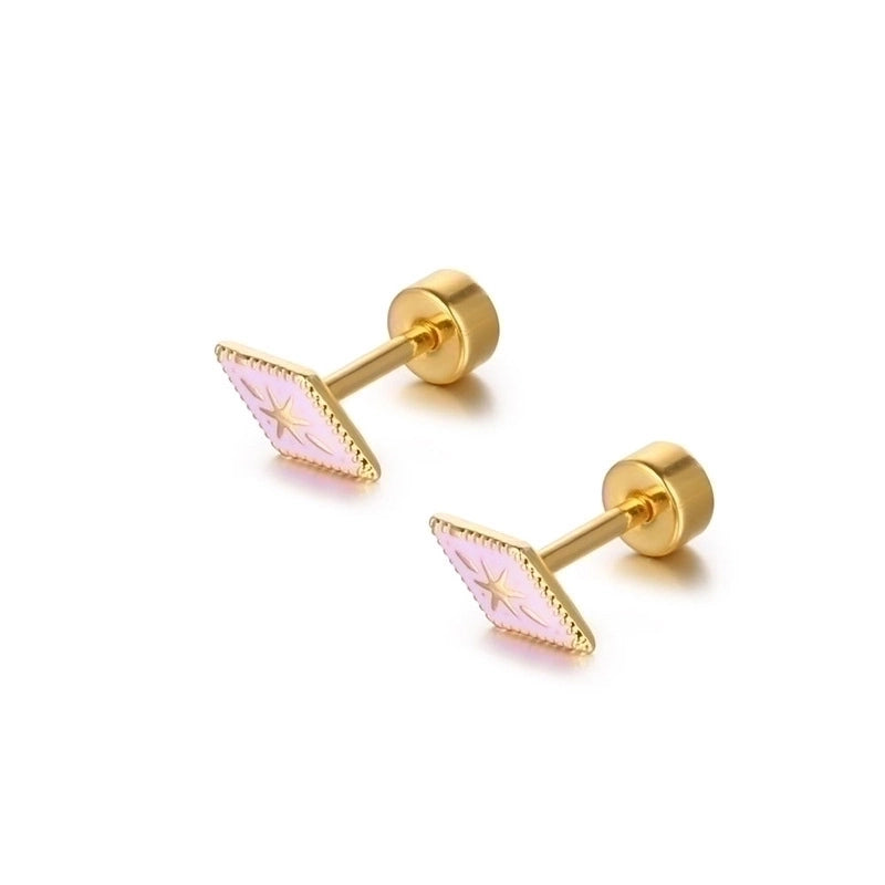 1 Piece Minimalist Geometric Plating 304 Stainless Steel Ear Studs