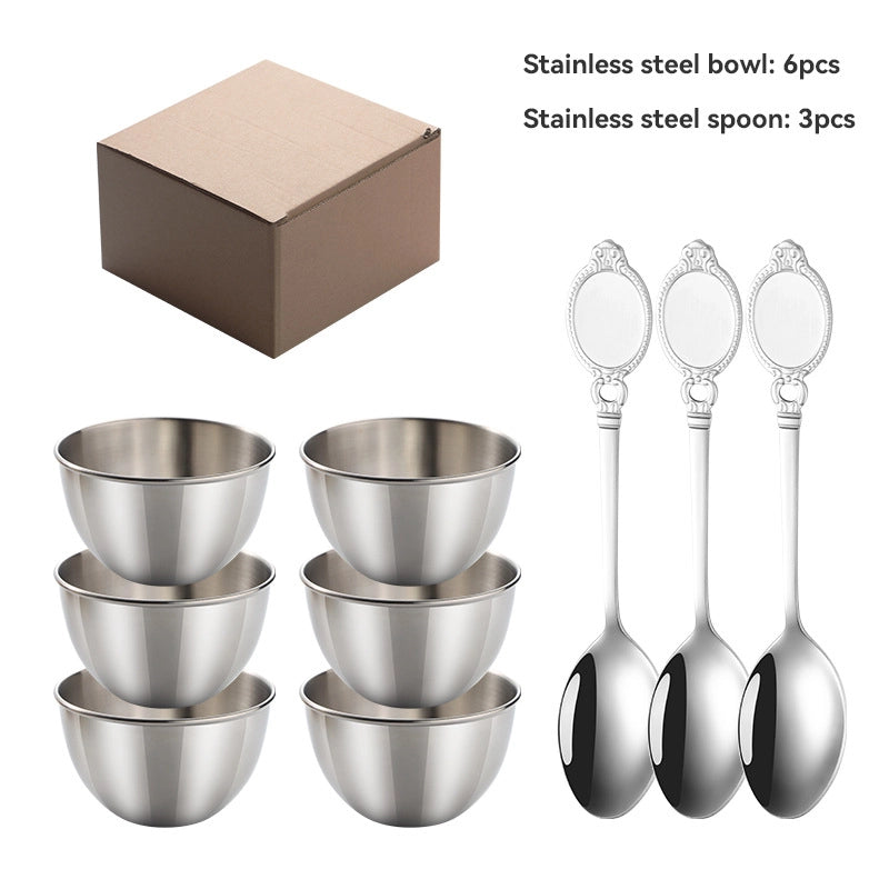 Stainless Steel Dip Small Bowl Golden Dip Sauce Bowl Seasoning Dish Sushi Dip Bowl Sauce Cup Jam Bowl With Spoon Set