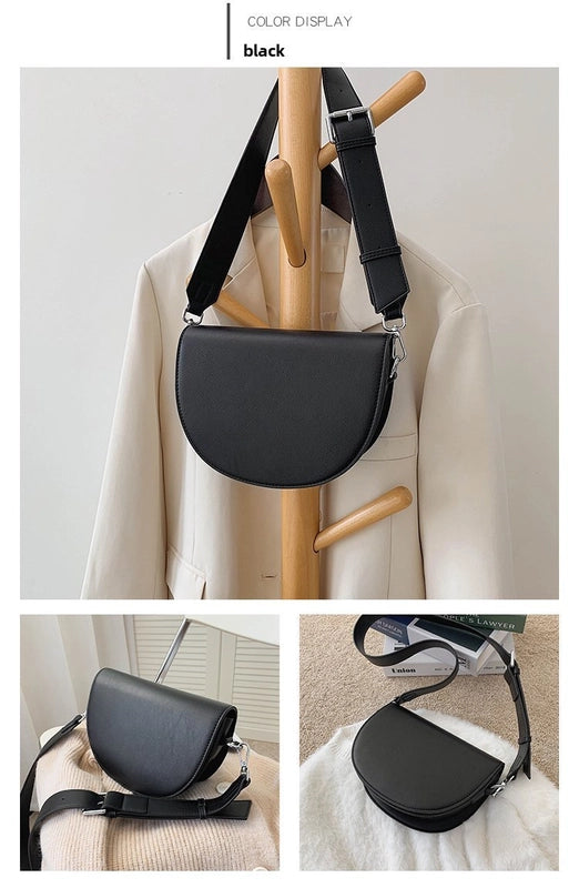 Bag Women's Bag Simple Texture Trendy Spring And Summer Internet Trendy High-end Shoulder Crossbody Bag Saddle Bag