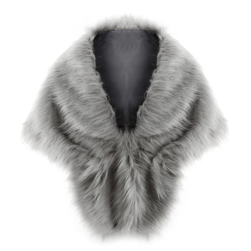 Women's Elegant Solid Color Faux Fur Polyester Shawl