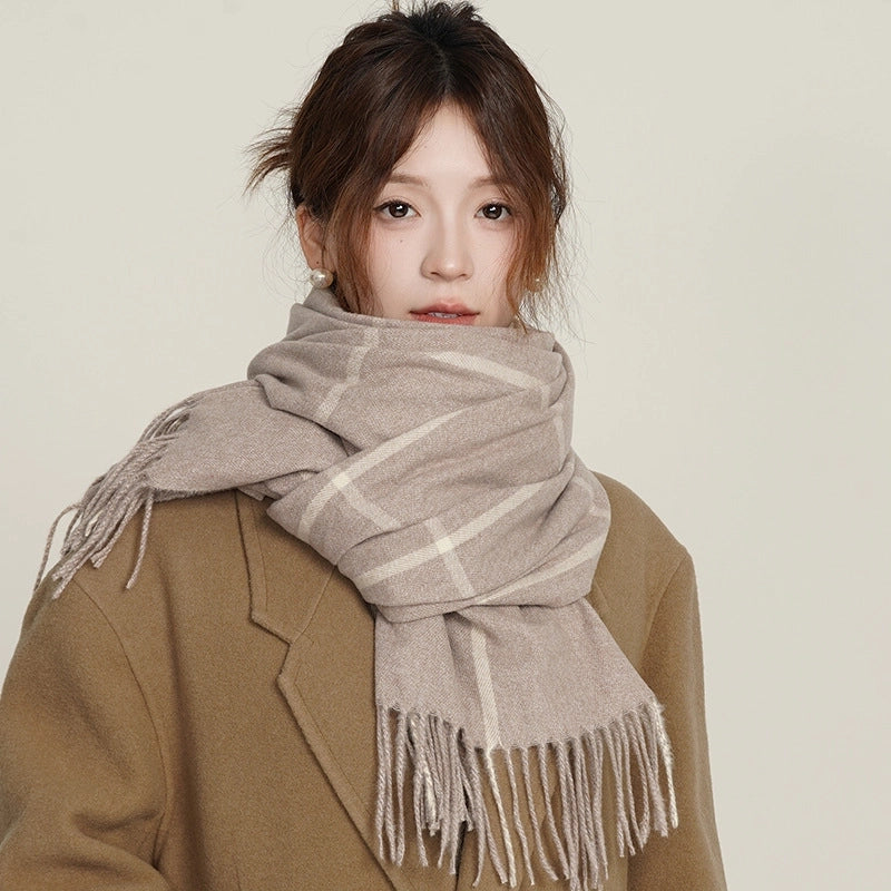 Women's Modern Style Classic Style Lattice Polyester Scarf