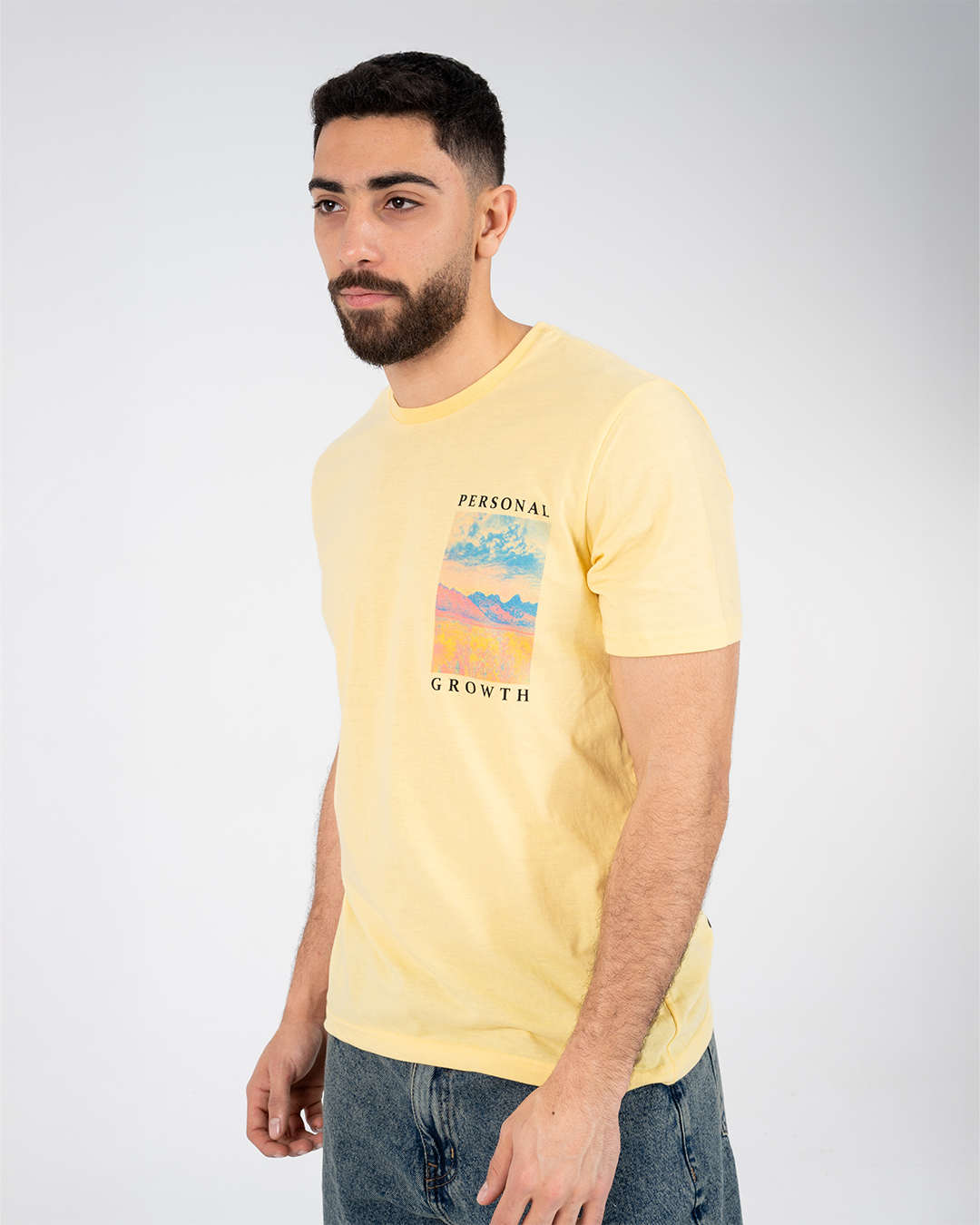 Double Printed Mens T-shirt Short Sleeved