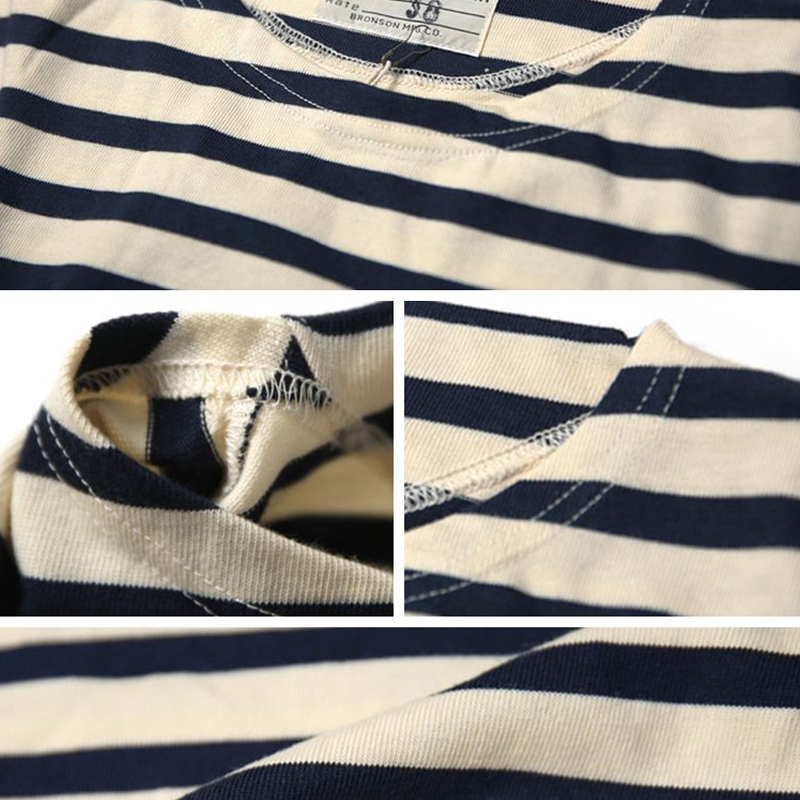 French Sailor Breton Stripe Boat Neck Casual T-shirt