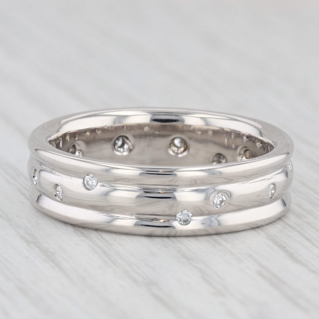 0.25ctw Diamond Dots Ring 14k White Gold Eternity Wedding Band