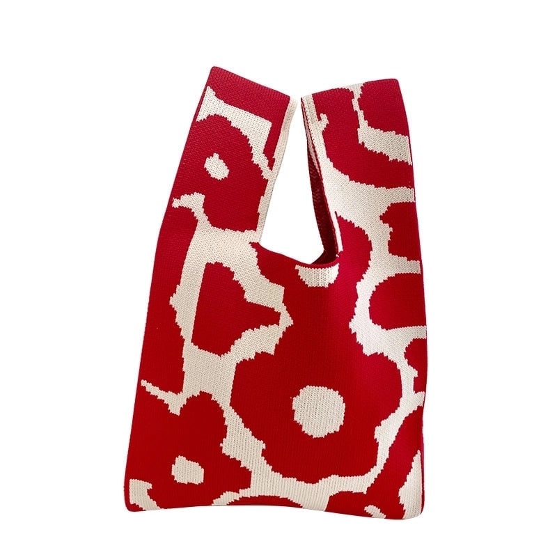 Women's Medium Knit Flower Vintage Style Classic Style Square Open Handbag