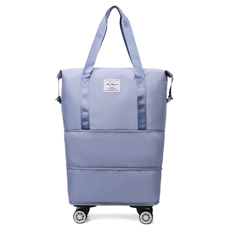 Travel Bag Large Capacity Universal Wheel Student Business Trip Waiting Storage Bag Waterproof Wet And Dry Separation Expandable Luggage Bag
