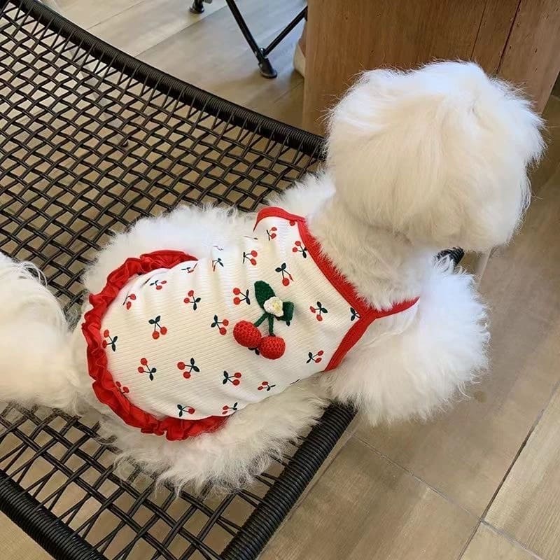 Sweet Cherry Decor Short Dog Cat Vest