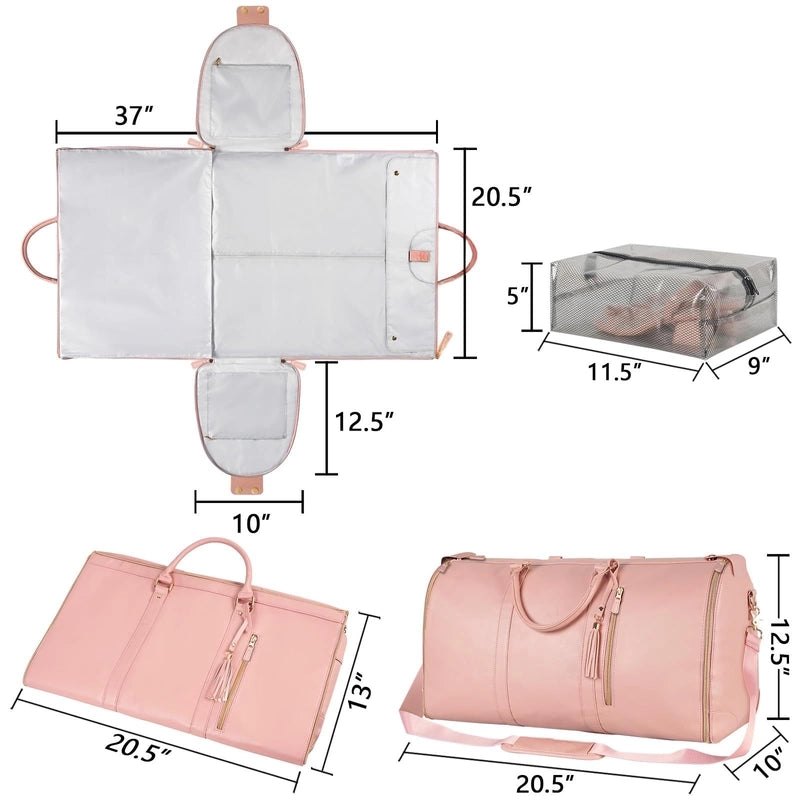 In Stock Suit Bag Large Capacity Portable Clothing Bag Large PU Leather Luggage Bag Portable Handbag Travel Bag