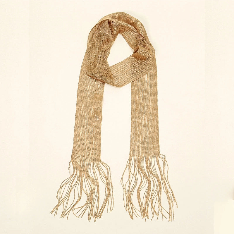 Women's Casual Elegant Solid Color Polyester Silk Scarf