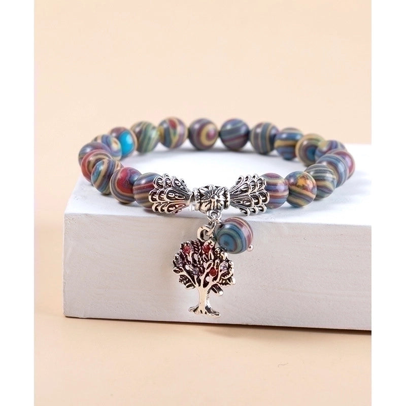 Fashion Heart Shape Agate Beaded Bracelets 1 Set