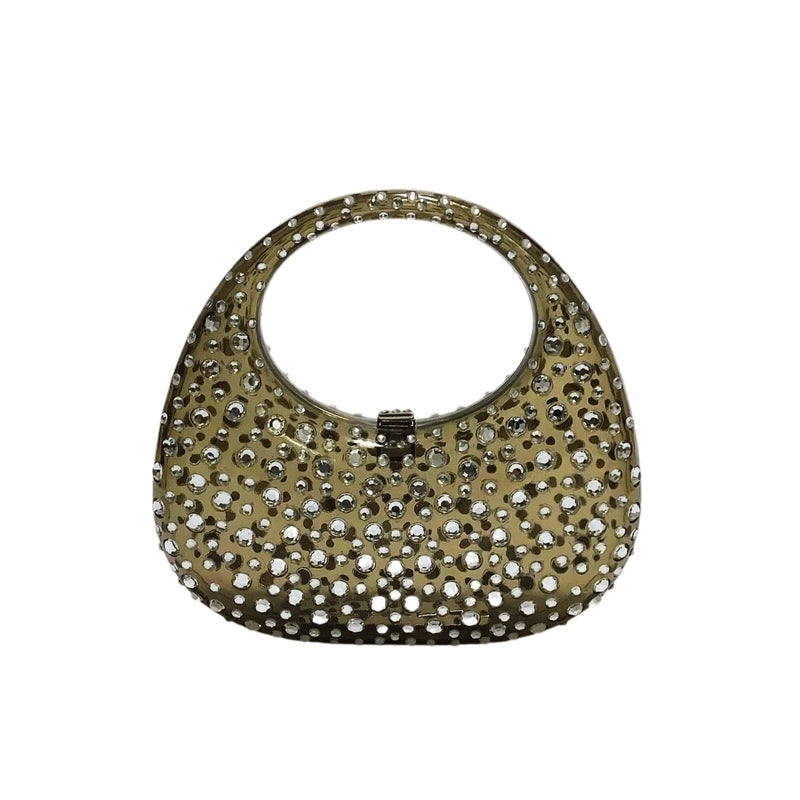 Women's Small Arylic Solid Color Elegant Round Lock Clasp Underarm Bag