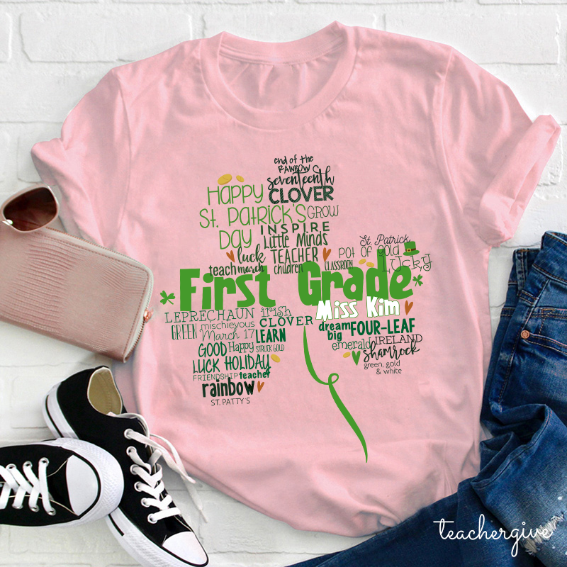 Personalized Dream Big Clover Teacher T-Shirt